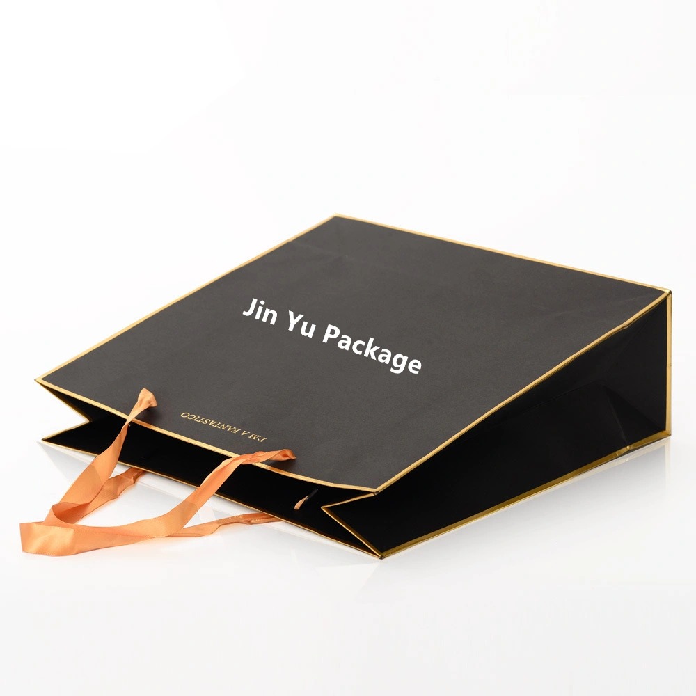 Black Matt Excellent Delicate Gift Cardboard Paper Shopping Bag